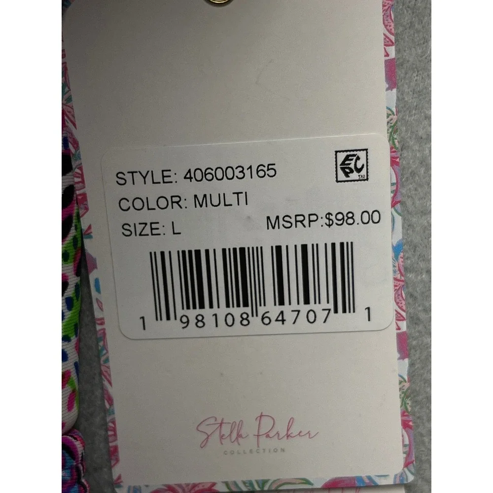 Stella Parker Floral Swim Dress Pink Multi Tummy Toner One Piece Swimsuit L NEW - Picture 2 of 12